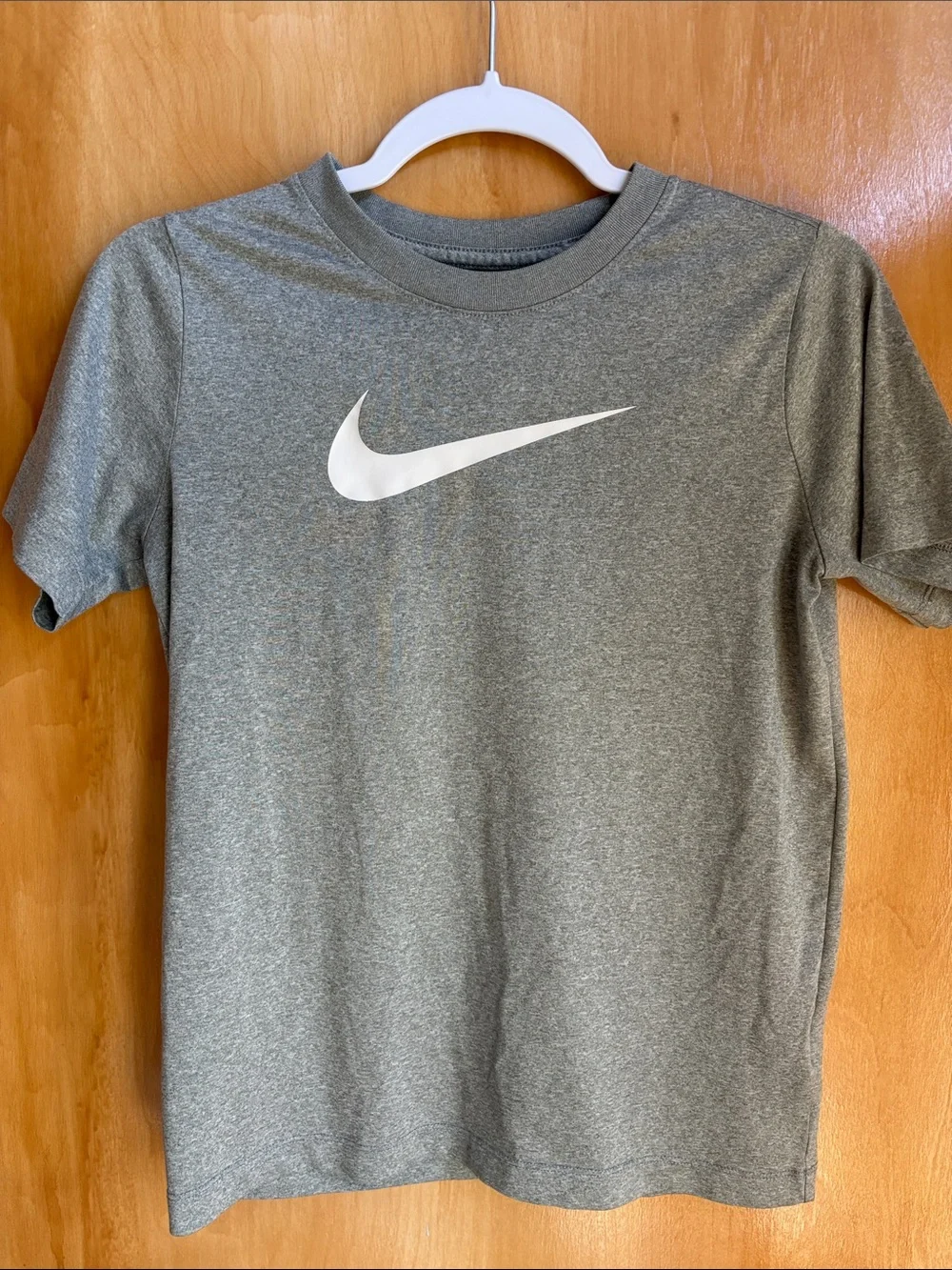 Nike Heather Gray Tee with White Swoosh